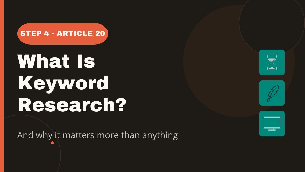 Keyword research sounds technical but it's really just finding out what your readers are already typing into Google. Here's why it matters more than anything else you'll do as a blogger.